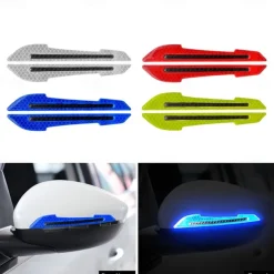 2pcs Reflective Car Stickers Rearview Mirror Reflective Protection Stickers Decals Safety Warning Anti-collision Universal Car Exterior Accessories