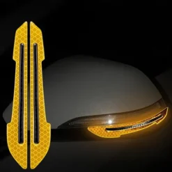 2pcs Reflective Car Stickers Rearview Mirror Reflective Protection Stickers Decals Safety Warning Anti-collision Universal Car Exterior Accessories