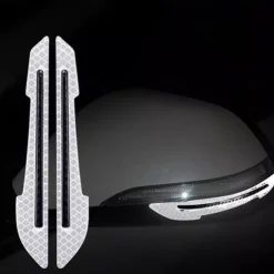 2pcs Reflective Car Stickers Rearview Mirror Reflective Protection Stickers Decals Safety Warning Anti-collision Universal Car Exterior Accessories