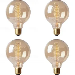 4pcs Retro Edison Light Bulb E27 220V 40W G80 Filament Vintage Ampoule Incandescent Bulb Edison Lamp