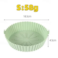 2PCS Reusable Air Fryer Silicone Pot Oven Baking Tray for Pizza Airfryer Silicone Basket Fried Chicken Grill Pan Mat for Kitchen