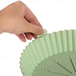 2PCS Reusable Air Fryer Silicone Pot Oven Baking Tray for Pizza Airfryer Silicone Basket Fried Chicken Grill Pan Mat for Kitchen