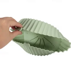 2PCS Reusable Air Fryer Silicone Pot Oven Baking Tray for Pizza Airfryer Silicone Basket Fried Chicken Grill Pan Mat for Kitchen