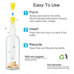 1Pcs Reusable Non-Toxic Fly Trap - Easy-to-Use, Battery-Free, Efficient Kitchen Pest Control for Fruit Fly & Gnat