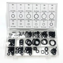 225Pcs Rubber O-Ring Washer Seals Assortment Black For Car 18 Sizes