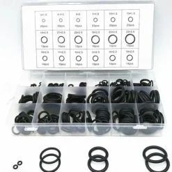 225Pcs Rubber O-Ring Washer Seals Assortment Black For Car 18 Sizes