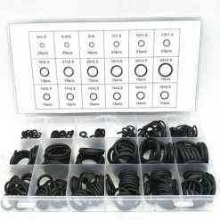 225Pcs Rubber O-Ring Washer Seals Assortment Black For Car 18 Sizes