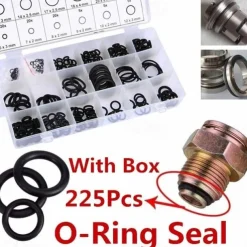 225Pcs Rubber O-Ring Washer Seals Assortment Black For Car 18 Sizes