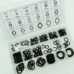 225Pcs Rubber O-Ring Washer Seals Assortment Black For Car 18 Sizes
