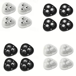 4pcs Self Adhesive Caster Wheels Heavy Duty Swivel Wheels Stainless Steel Paste Universal Wheel 360 Degree Rotation Sticky Pulley For Bins Bottom Storage Box Furniture Trash Can Coffee Table