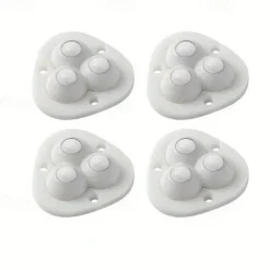 4pcs Self Adhesive Caster Wheels Heavy Duty Swivel Wheels Stainless Steel Paste Universal Wheel 360 Degree Rotation Sticky Pulley For Bins Bottom Storage Box Furniture Trash Can Coffee Table