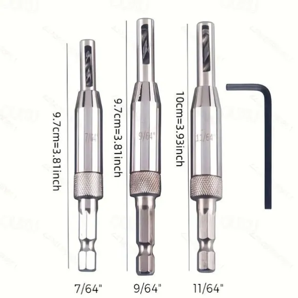 4pcs Self Centering Hinge Drill Bit Set High-speed Steel Woodworking Door Window Hinge Drill Bit Positioning Hole Opener