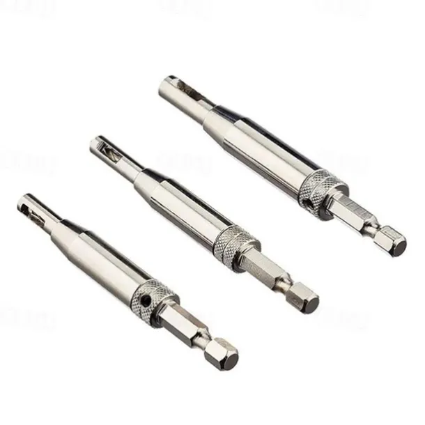 4pcs Self Centering Hinge Drill Bit Set High-speed Steel Woodworking Door Window Hinge Drill Bit Positioning Hole Opener