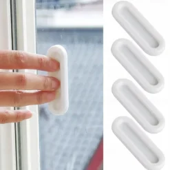 4pcs Self-Stick Instant Cabinet Drawer Handle Helper Auxiliary Kitchen Cabinet Door Window Handle Sticker Convenient Opening Stick-On Handles