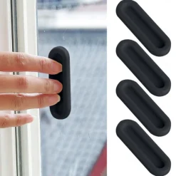 4pcs Self-Stick Instant Cabinet Drawer Handle Helper Auxiliary Kitchen Cabinet Door Window Handle Sticker Convenient Opening Stick-On Handles