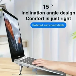 2pcs Shield Laptop Stand Desktop Increase Cooling Stand Invisible Folding Portable Aluminum Alloy Small Bracket