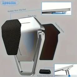 2pcs Shield Laptop Stand Desktop Increase Cooling Stand Invisible Folding Portable Aluminum Alloy Small Bracket