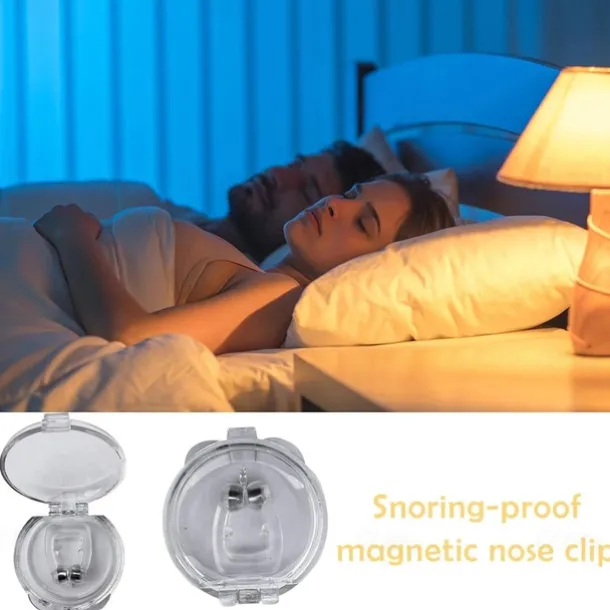 2/4pcs Silicone Anti Snore Magnet Nose Clip with Storage Box Silicone Anti-snoring Device Prevents Snoring