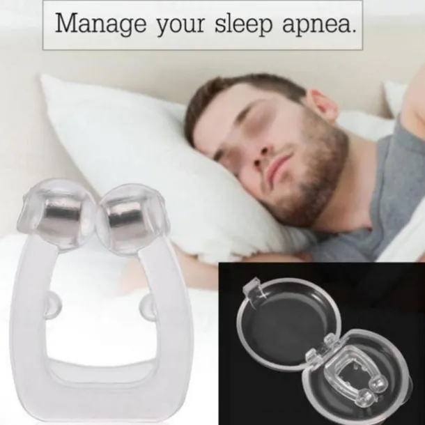 2/4pcs Silicone Anti Snore Magnet Nose Clip with Storage Box Silicone Anti-snoring Device Prevents Snoring