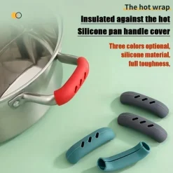 2PCS Silicone Pot Cover, Heat Insulation Pot Ear Clip, Anti Slip, Handle Bracket For Pans Plates, Cooking Tools, Kitchen Accessories