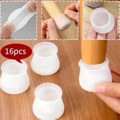 16PCS Simple Non-Slip Noise Reduction Chair and Table Leg Pads: Silicone Pads for Chair, Stool, and Sofa Legs, Protect Floors and Reduce Noise
