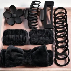 16pcs Skincare Headband Set, Headband Set for Face Washing Spa and Makeup, Including 1 Hairband, Wristband, 3 Hair Claw Clips and 10 Hair Ties, Gift for Women and Girls