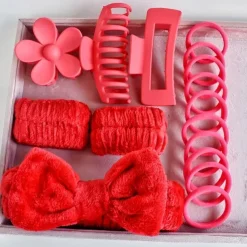 16pcs Skincare Headband Set, Headband Set for Face Washing Spa and Makeup, Including 1 Hairband, Wristband, 3 Hair Claw Clips and 10 Hair Ties, Gift for Women and Girls