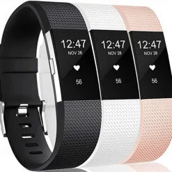 3pcs Small Watch Band for Fitbit Charge 2 Fitbit Sport Band Silicone Wrist Strap