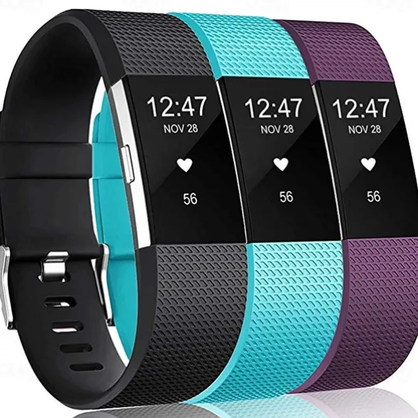 3pcs Small Watch Band for Fitbit Charge 2 Fitbit Sport Band Silicone Wrist Strap