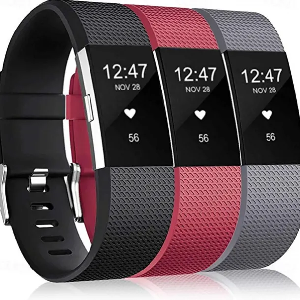 3pcs Small Watch Band for Fitbit Charge 2 Fitbit Sport Band Silicone Wrist Strap