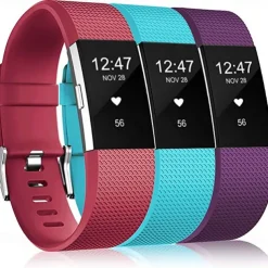 3pcs Small Watch Band for Fitbit Charge 2 Fitbit Sport Band Silicone Wrist Strap