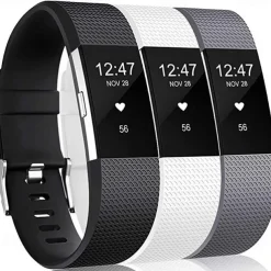 3pcs Small Watch Band for Fitbit Charge 2 Fitbit Sport Band Silicone Wrist Strap