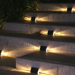 1/2pcs Solar Deck Lights LED Outdoor Step Lights Courtyard Lights Garden Wall Railings Decorative Layout Household Waterproof Stairs Foot Step Lights