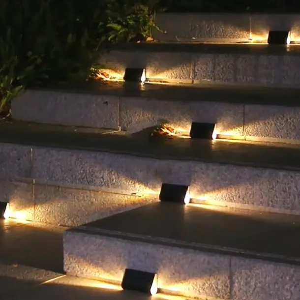 1/2pcs Solar Deck Lights LED Outdoor Step Lights Courtyard Lights Garden Wall Railings Decorative Layout Household Waterproof Stairs Foot Step Lights