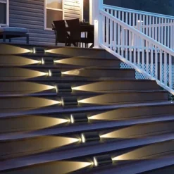 1/2pcs Solar Deck Lights LED Outdoor Step Lights Courtyard Lights Garden Wall Railings Decorative Layout Household Waterproof Stairs Foot Step Lights
