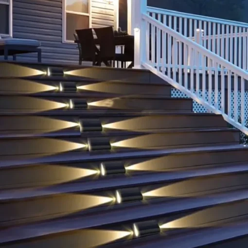 1/2pcs Solar Deck Lights LED Outdoor Step Lights Courtyard Lights Garden Wall Railings Decorative Layout Household Waterproof Stairs Foot Step Lights