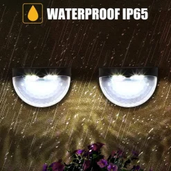 2/4pcs Solar Fence Light Outdoor Waterproof Wall Lights Solar Step Lights for Patio Fence Yard Garden Garage Deck Stairway Gate