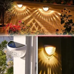 2/4pcs Solar Fence Light Outdoor Waterproof Wall Lights Solar Step Lights for Patio Fence Yard Garden Garage Deck Stairway Gate