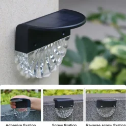 2/4pcs Solar Fence Lights Outdoor Deck Lights Warm White Waterproof RGB 2 Modes Garden Lights Villa Patio Decoration Landscape Fence Stair Lights