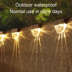 2/4pcs Solar Fence Lights Outdoor Deck Lights Warm White Waterproof RGB 2 Modes Garden Lights Villa Patio Decoration Landscape Fence Stair Lights