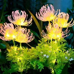 2PCS Solar Garden Lights Outdoor Waterproof Luminous Flower Lawn Lights Villa Park Street Yard Walkway Landscape Decoration