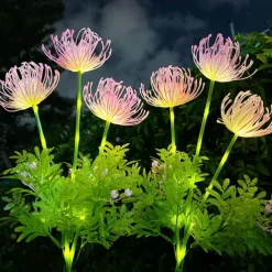 2PCS Solar Garden Lights Outdoor Waterproof Luminous Flower Lawn Lights Villa Park Street Yard Walkway Landscape Decoration