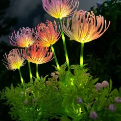 2PCS Solar Garden Lights Outdoor Waterproof Luminous Flower Lawn Lights Villa Park Street Yard Walkway Landscape Decoration