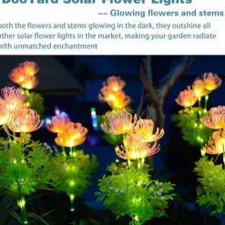 2PCS Solar Garden Lights Outdoor Waterproof Luminous Flower Lawn Lights Villa Park Street Yard Walkway Landscape Decoration