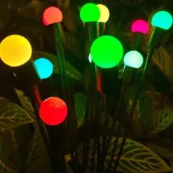 2pcs Solar Garden Lights Starburst Swaying Update Lights 10leds Solar LED Light Outdoor Garden Lights Firework Firefly Swaying Light Landscape Lighting for Yard Pathway Lawn Garden Decoration