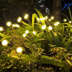 2pcs Solar Garden Lights Starburst Swaying Update Lights 10leds Solar LED Light Outdoor Garden Lights Firework Firefly Swaying Light Landscape Lighting for Yard Pathway Lawn Garden Decoration