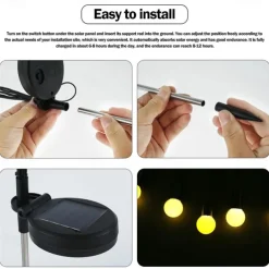 2pcs Solar Garden Lights Starburst Swaying Update Lights 10leds Solar LED Light Outdoor Garden Lights Firework Firefly Swaying Light Landscape Lighting for Yard Pathway Lawn Garden Decoration