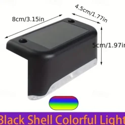 16pcs Solar Garden Step Stair Lights, Durable Waterproof Stair Deck Decor - Bright Aisle, Wall & Rail Illumination for Household Gardens, Energ Saving Outdoor Lighting Solution