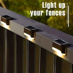 16pcs Solar Garden Step Stair Lights, Durable Waterproof Stair Deck Decor - Bright Aisle, Wall & Rail Illumination for Household Gardens, Energ Saving Outdoor Lighting Solution