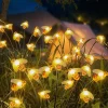 2pcs Solar Garden Swinging Light Solar Powered Dandelion Light 6/8LED Outdoor IP65 Waterproof Patio Light Path Landscape Outdoor Walkway Decoration Lamp